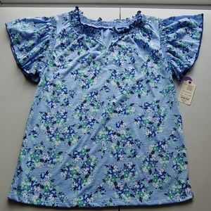 St. John's Bay Pretty Blue Print Top!!!